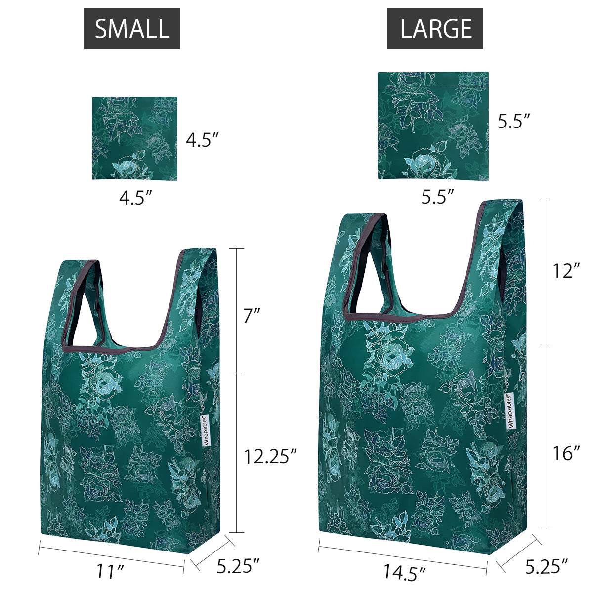 Wrapables JoliBag Nylon Reusable Grocery Bag, Set of 6