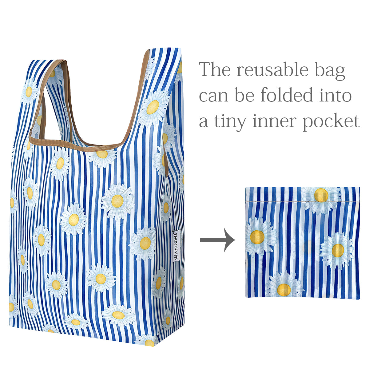 Wrapables JoliBag Nylon Reusable Grocery Bag, Set of 6