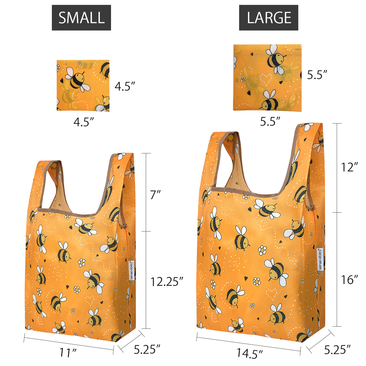 Wrapables JoliBag Nylon Reusable Grocery Bag, Set of 6