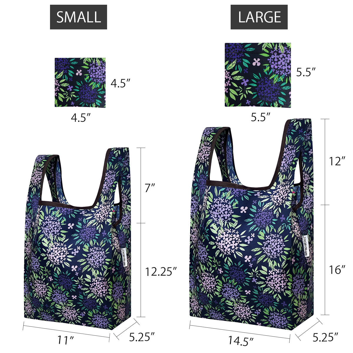 Wrapables JoliBag Nylon Reusable Grocery Bag, Set of 6