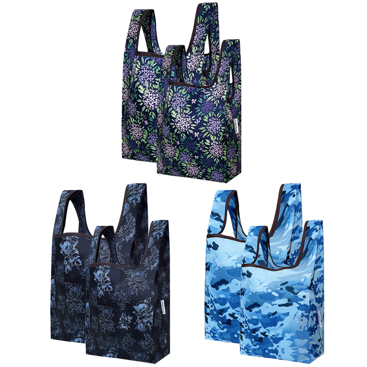 Wrapables JoliBag Nylon Reusable Grocery Bag, Set of 6