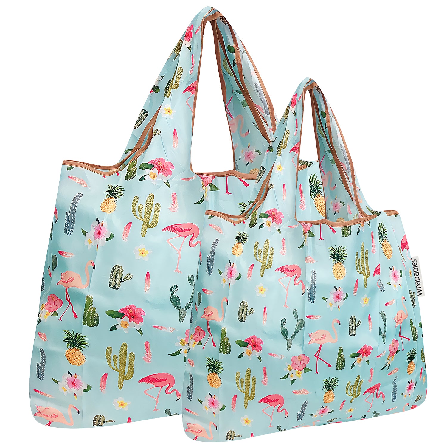 Wrapables Large & Small Foldable Tote Nylon Reusable Grocery Bags, Set of 2