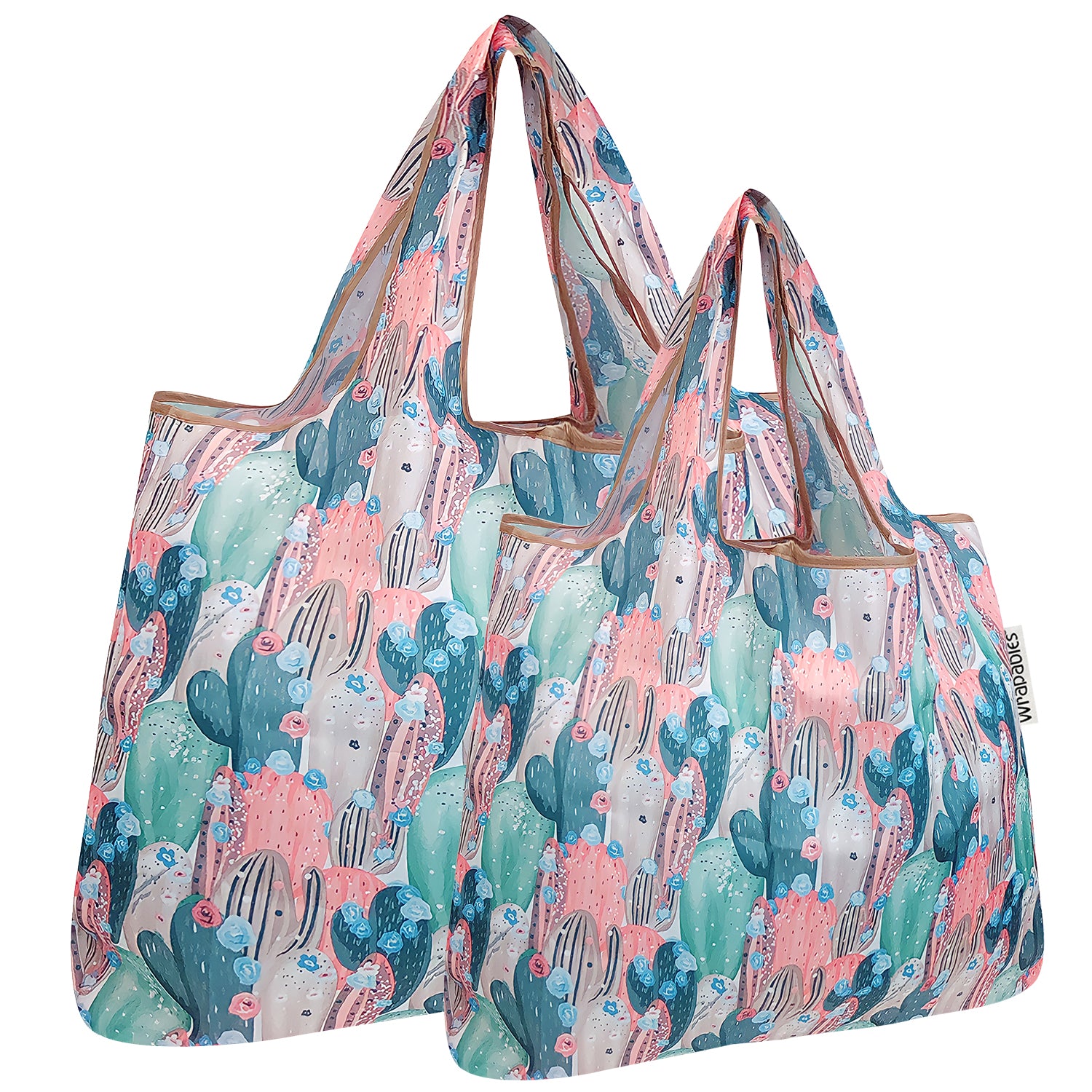 Wrapables Large & Small Foldable Tote Nylon Reusable Grocery Bags, Set of 2
