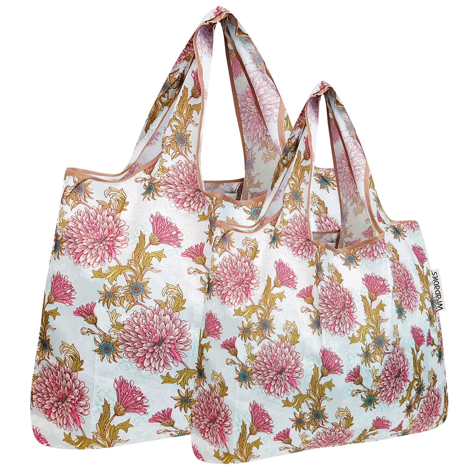 Wrapables Large & Small Foldable Tote Nylon Reusable Grocery Bags, Set of 2