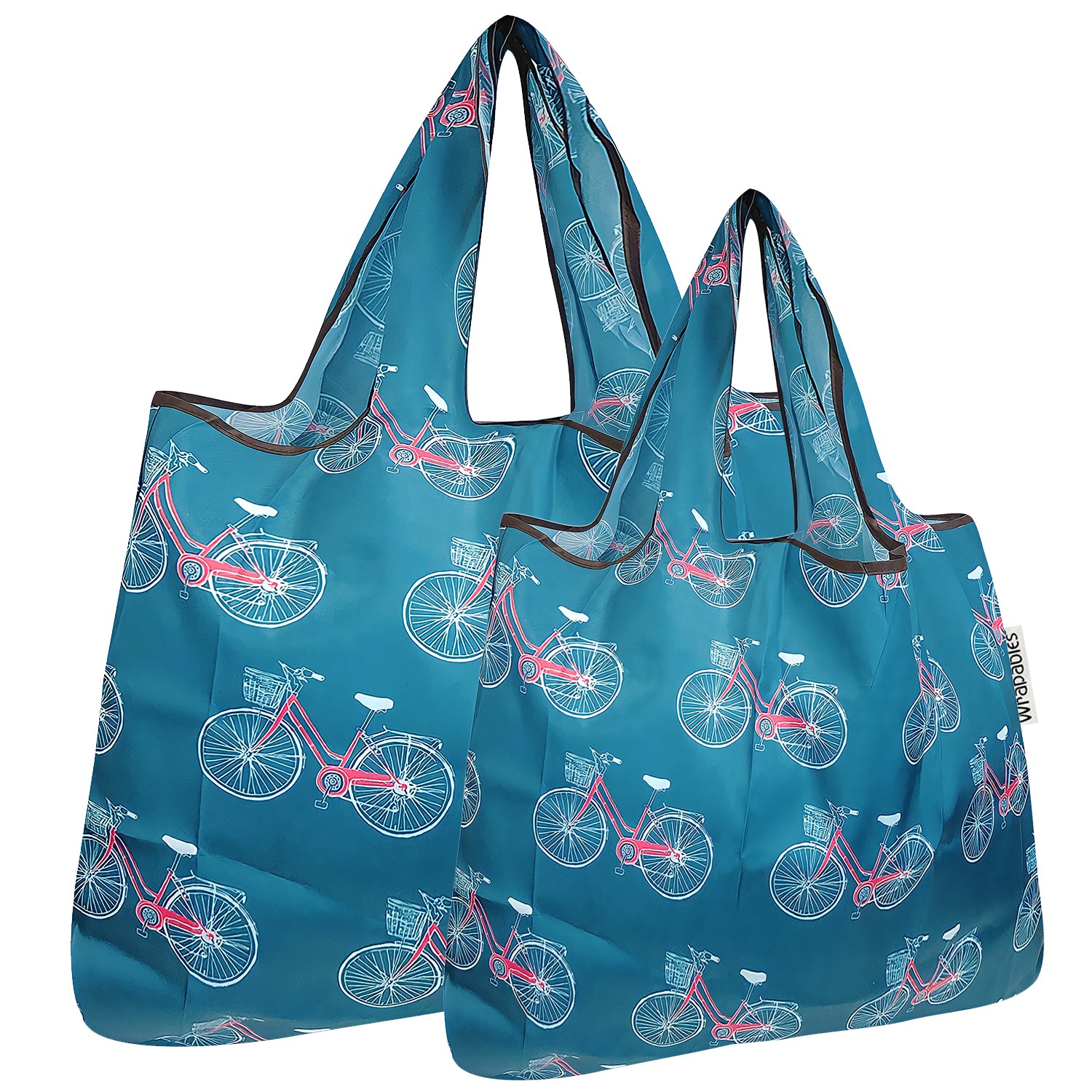 Wrapables Large & Small Foldable Tote Nylon Reusable Grocery Bags, Set of 2