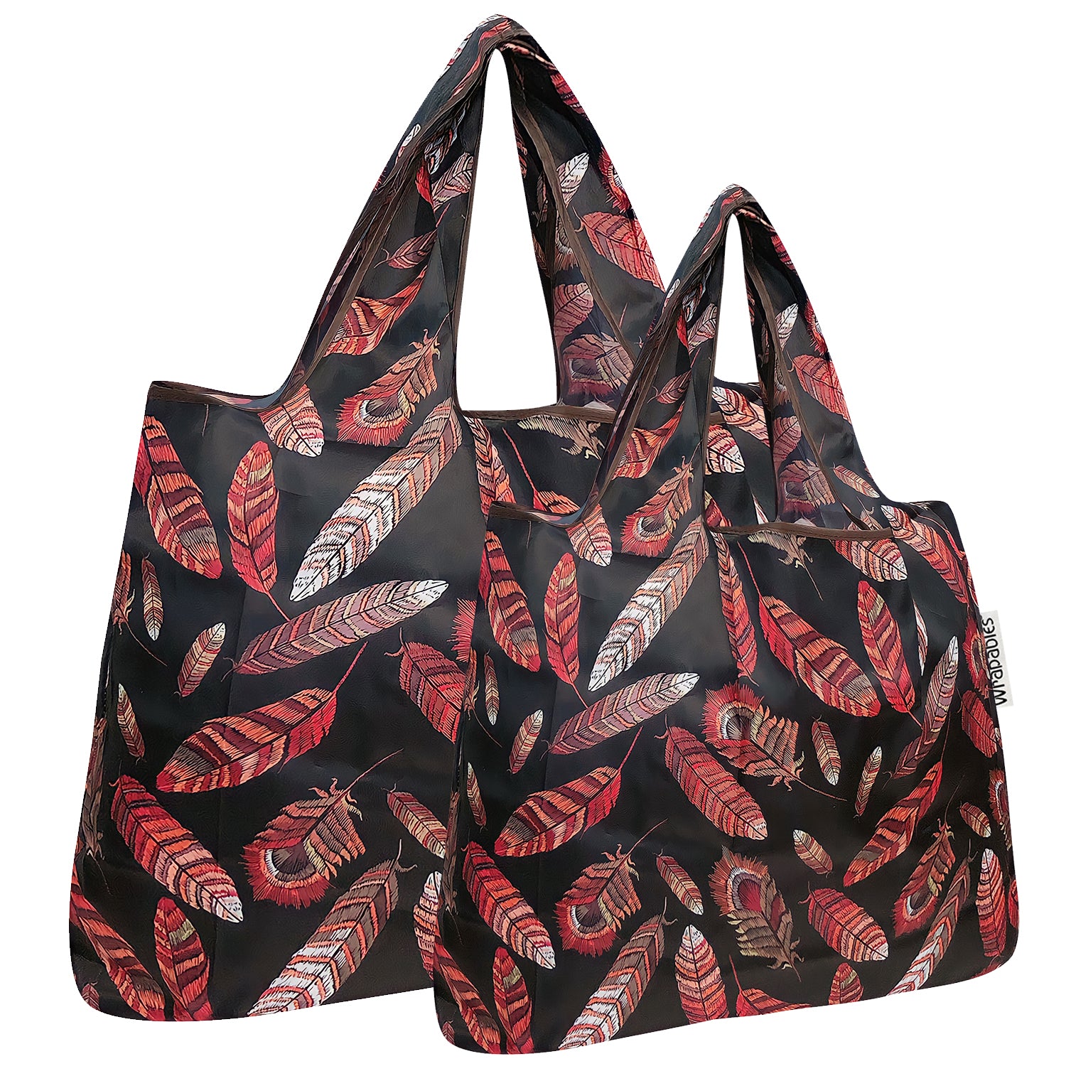 Wrapables Large & Small Foldable Tote Nylon Reusable Grocery Bags, Set of 2