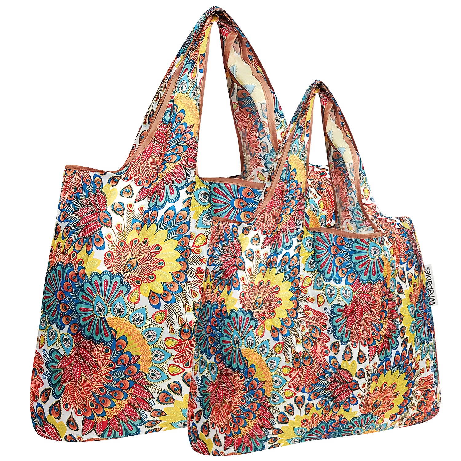 Wrapables Large & Small Foldable Tote Nylon Reusable Grocery Bags, Set of 2