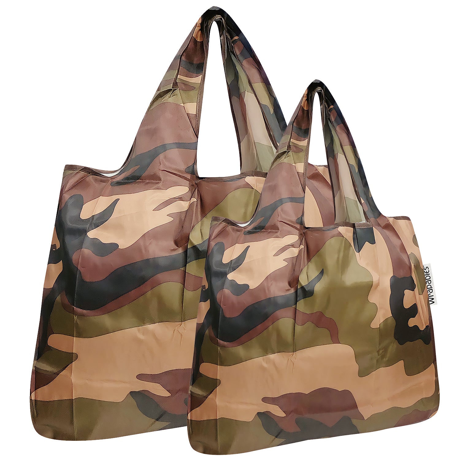 Wrapables Large & Small Foldable Tote Nylon Reusable Grocery Bags, Set of 2
