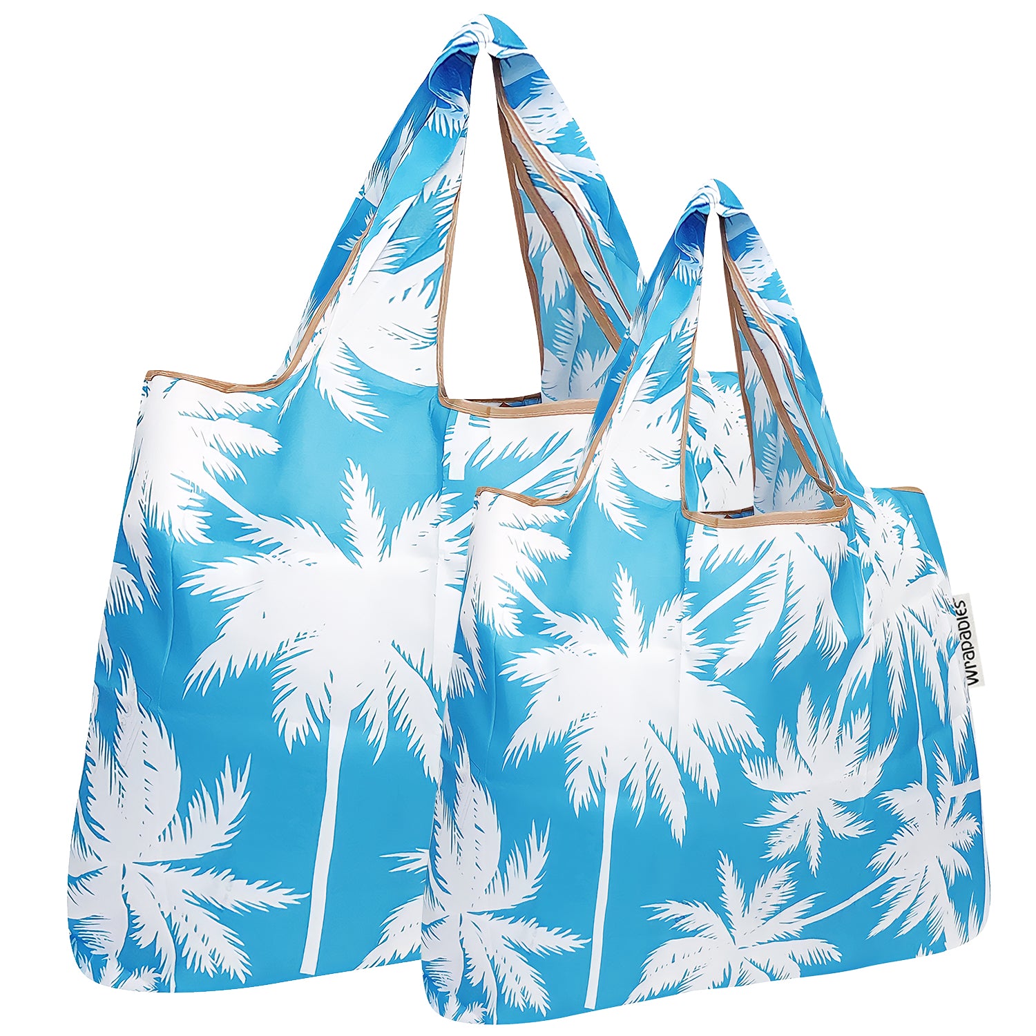 Wrapables Large & Small Foldable Tote Nylon Reusable Grocery Bags, Set of 2