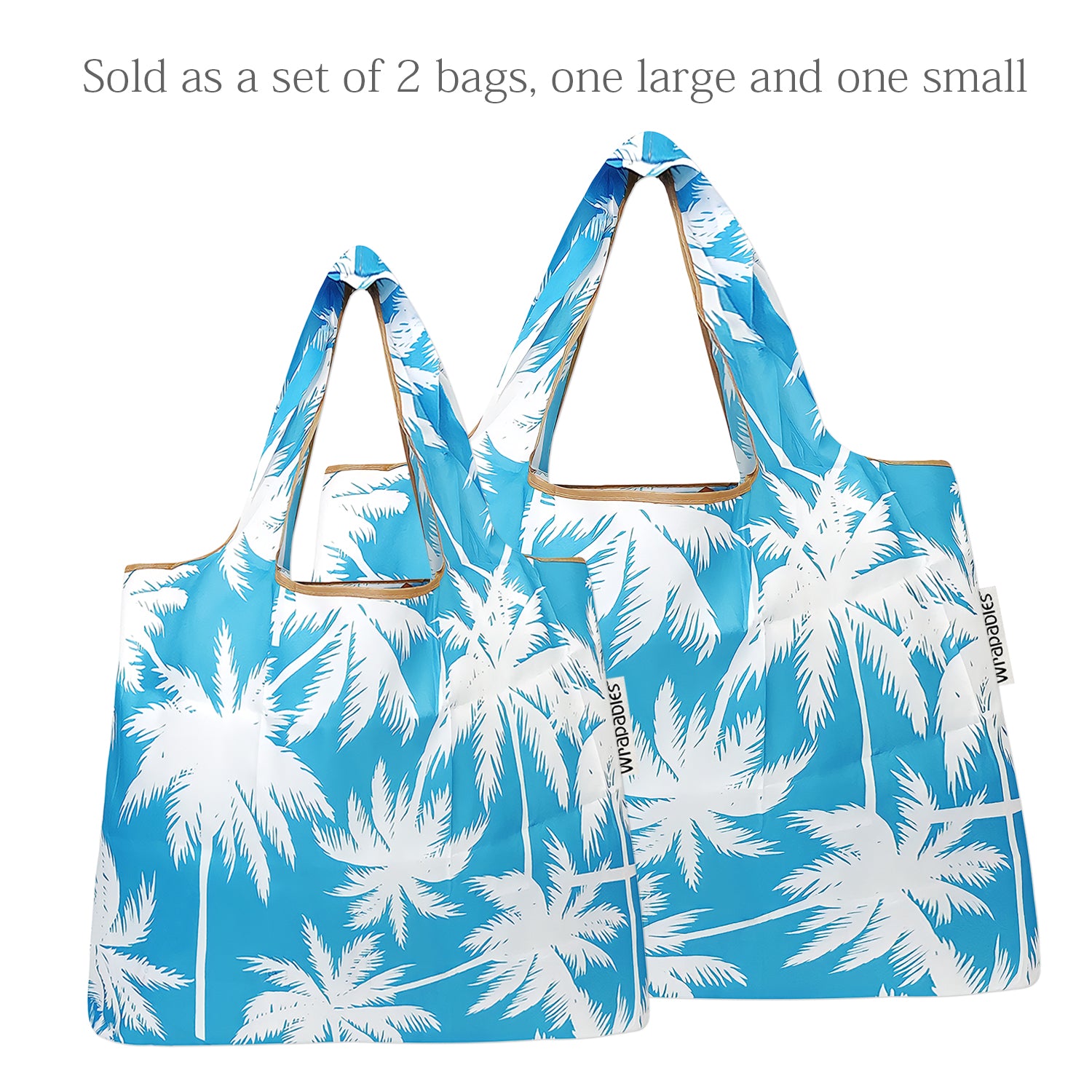 Wrapables Large & Small Foldable Tote Nylon Reusable Grocery Bags, Set of 2