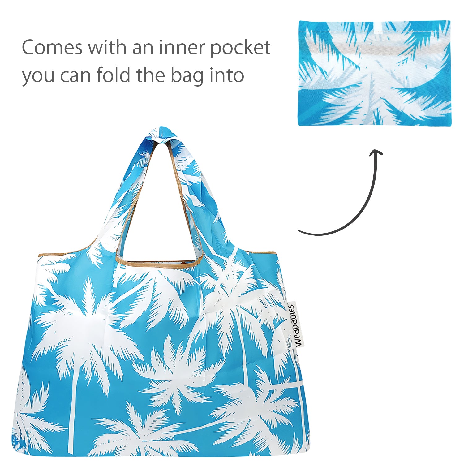 Wrapables Large & Small Foldable Tote Nylon Reusable Grocery Bags, Set of 2