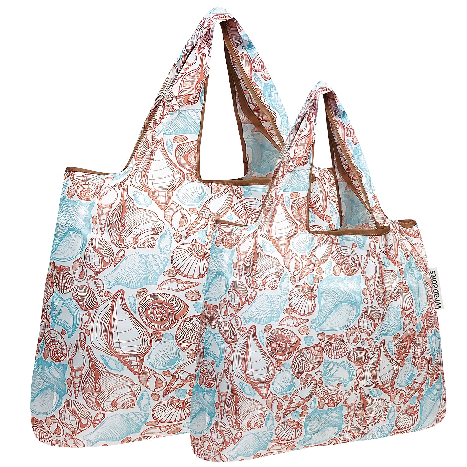 Wrapables Large & Small Foldable Tote Nylon Reusable Grocery Bags, Set of 2
