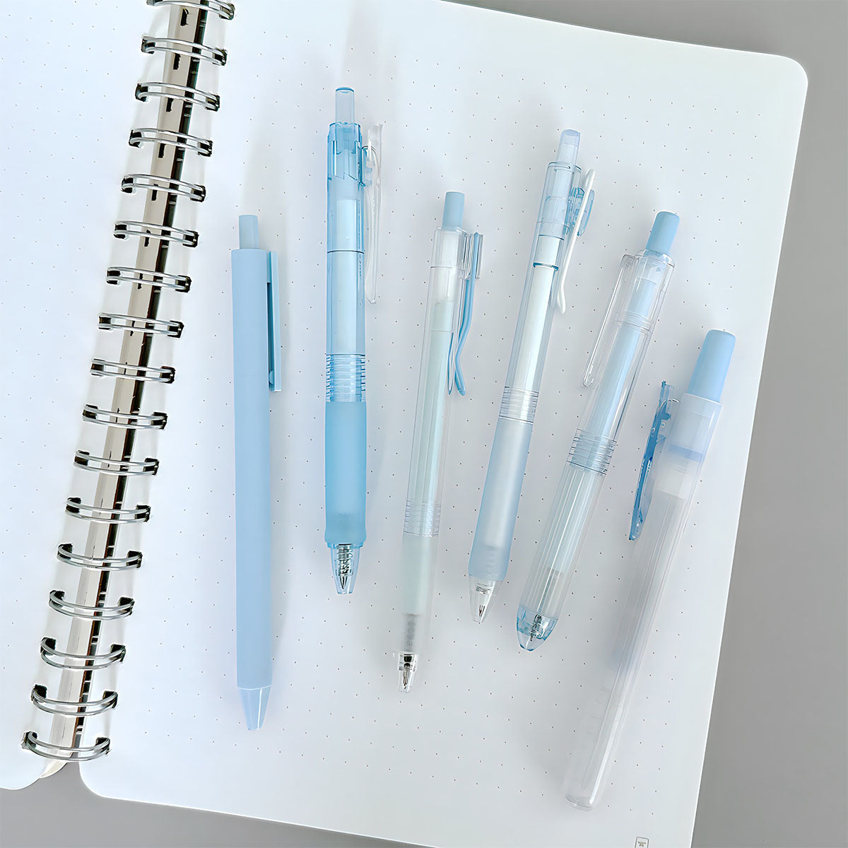 Wrapables Retractable Rollerball Pens and Highlighter Set, 0.5mm Black Gel Ink Pens for Home, Office, School (Set of 6)