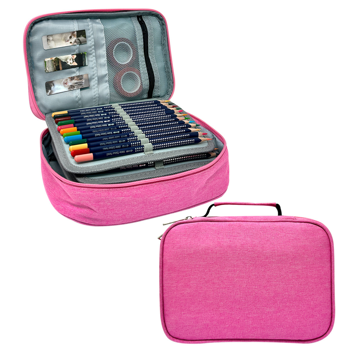 Wrapables Large Capacity 72 Slot Pencil Case for Colored Pencils, Stationery Pouch