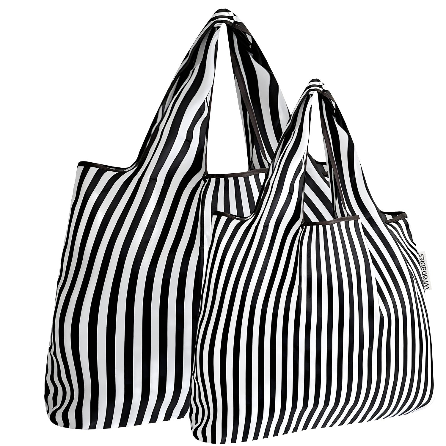 Wrapables Large & Small Foldable Tote Nylon Reusable Grocery Bags, Set of 2