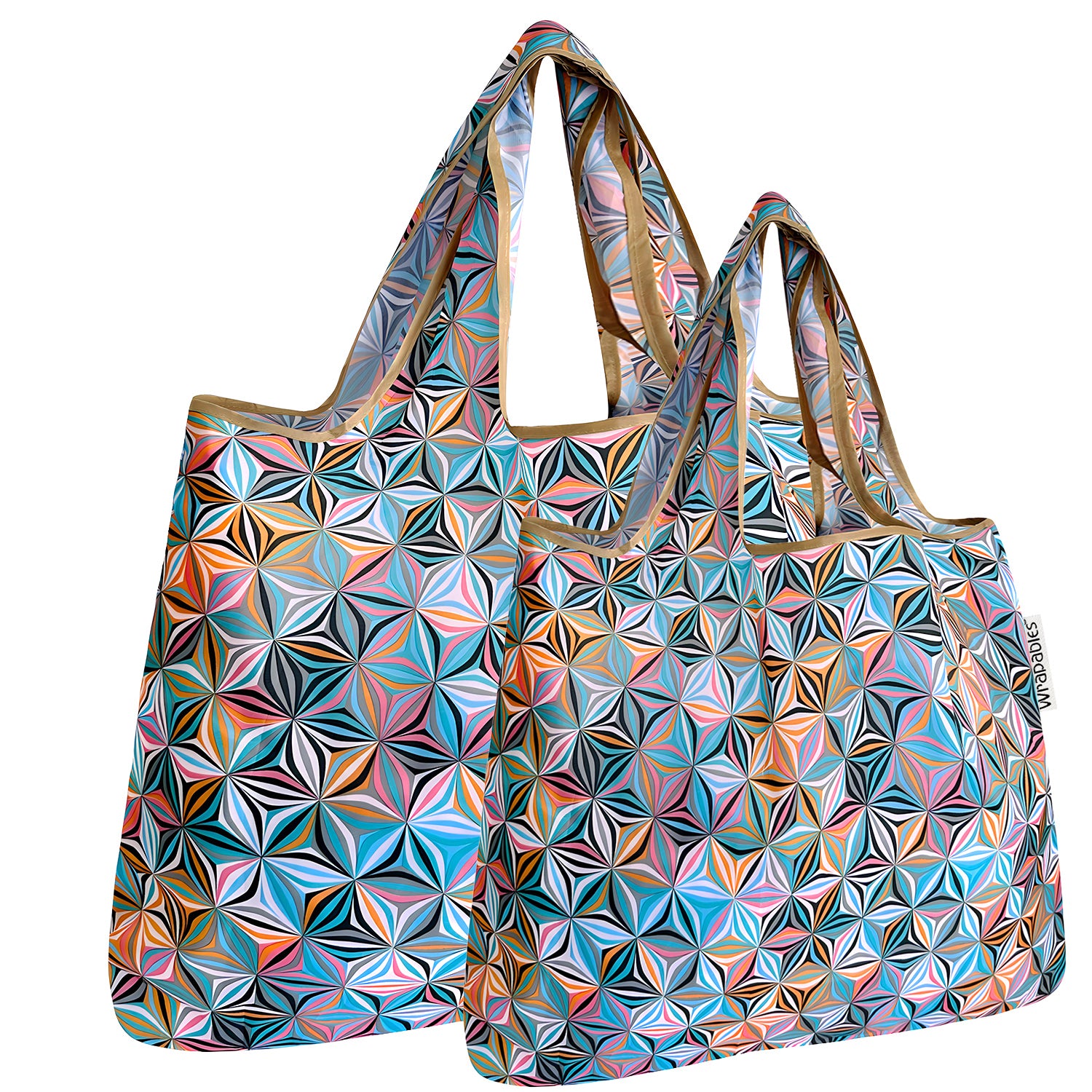 Wrapables Large & Small Foldable Tote Nylon Reusable Grocery Bags, Set of 2