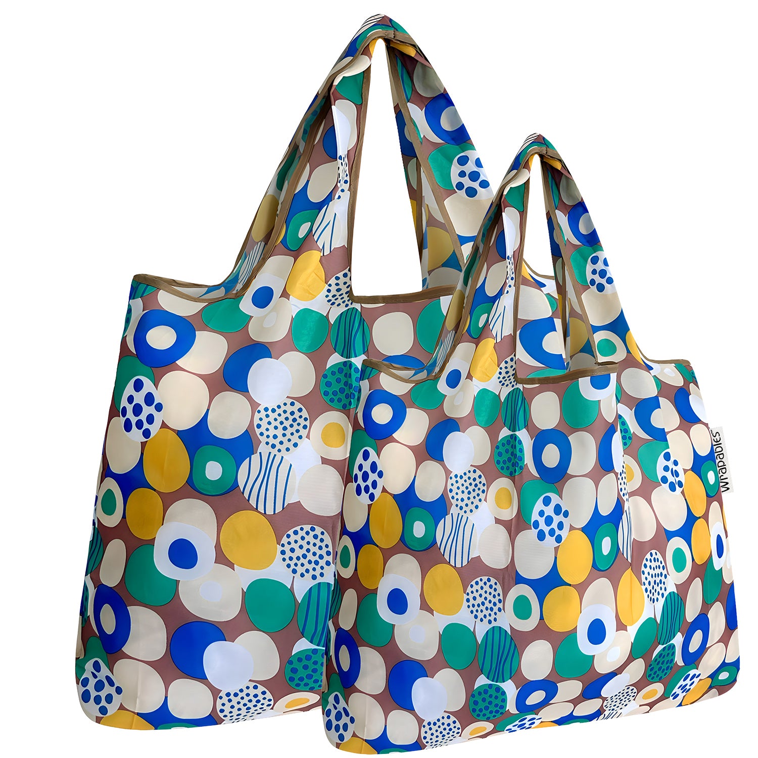 Wrapables Large & Small Foldable Tote Nylon Reusable Grocery Bags, Set of 2