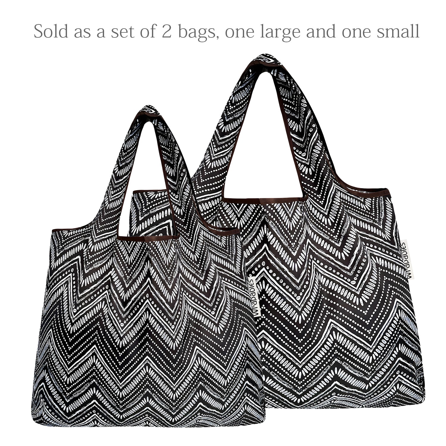Wrapables Large & Small Foldable Tote Nylon Reusable Grocery Bags, Set of 2