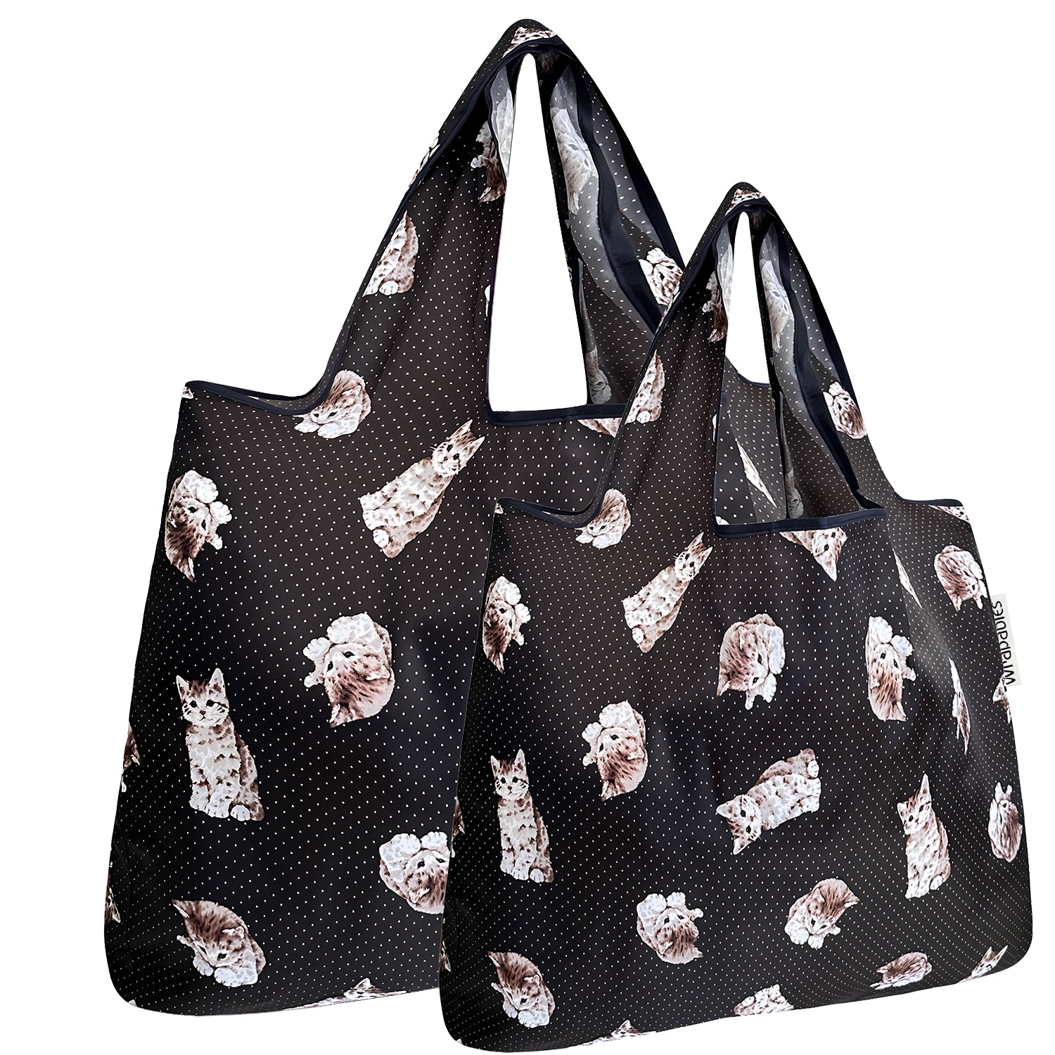 Wrapables Large & Small Foldable Tote Nylon Reusable Grocery Bags, Set of 2