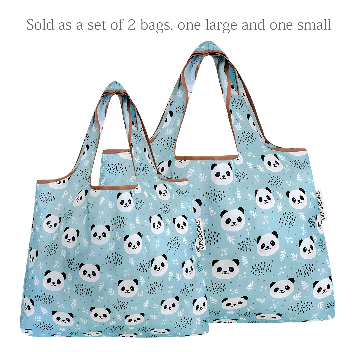 Wrapables Large & Small Foldable Tote Nylon Reusable Grocery Bags, Set of 2