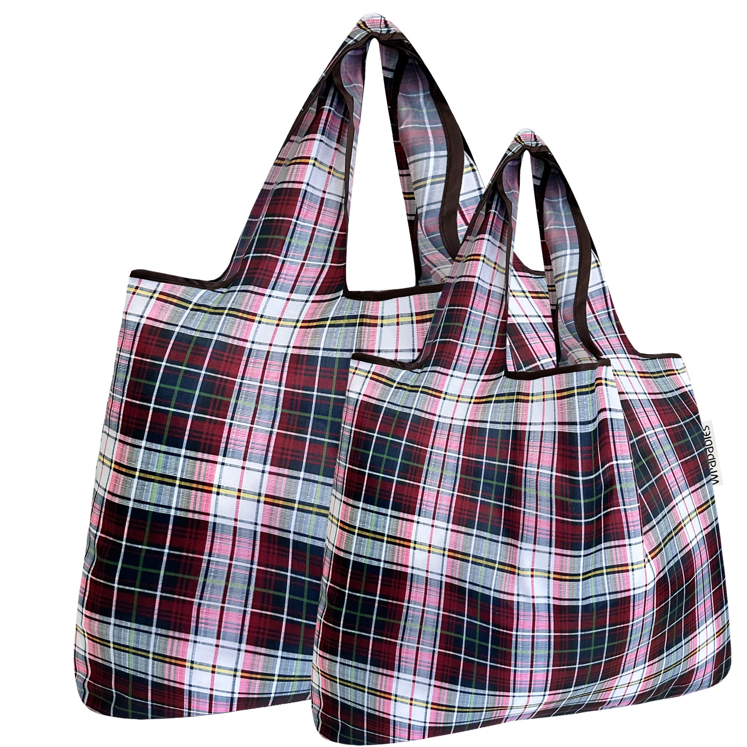 Wrapables Large & Small Foldable Tote Nylon Reusable Grocery Bags, Set of 2
