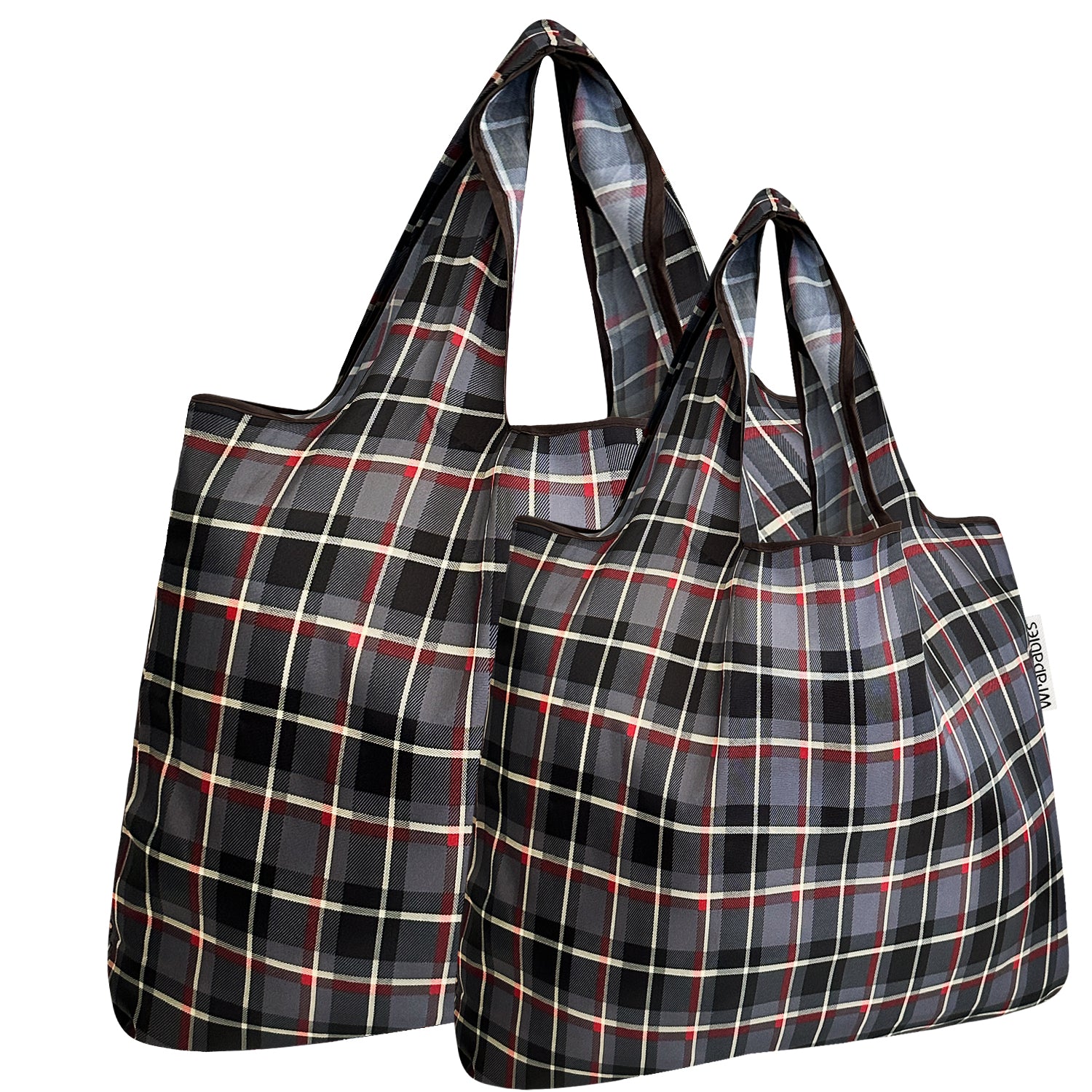 Wrapables Large & Small Foldable Tote Nylon Reusable Grocery Bags, Set of 2