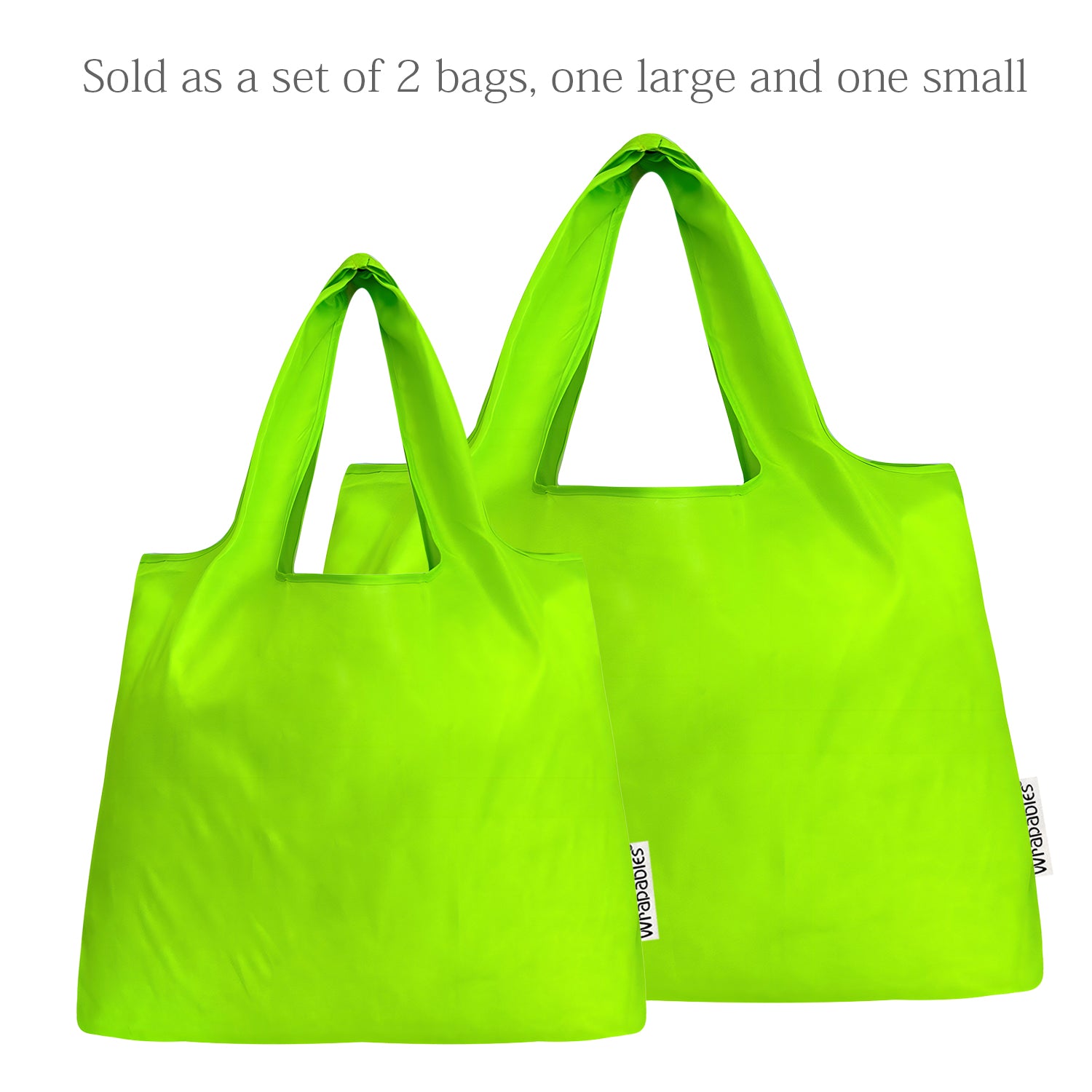 Wrapables Large & Small Foldable Tote Nylon Reusable Grocery Bags, Set of 2