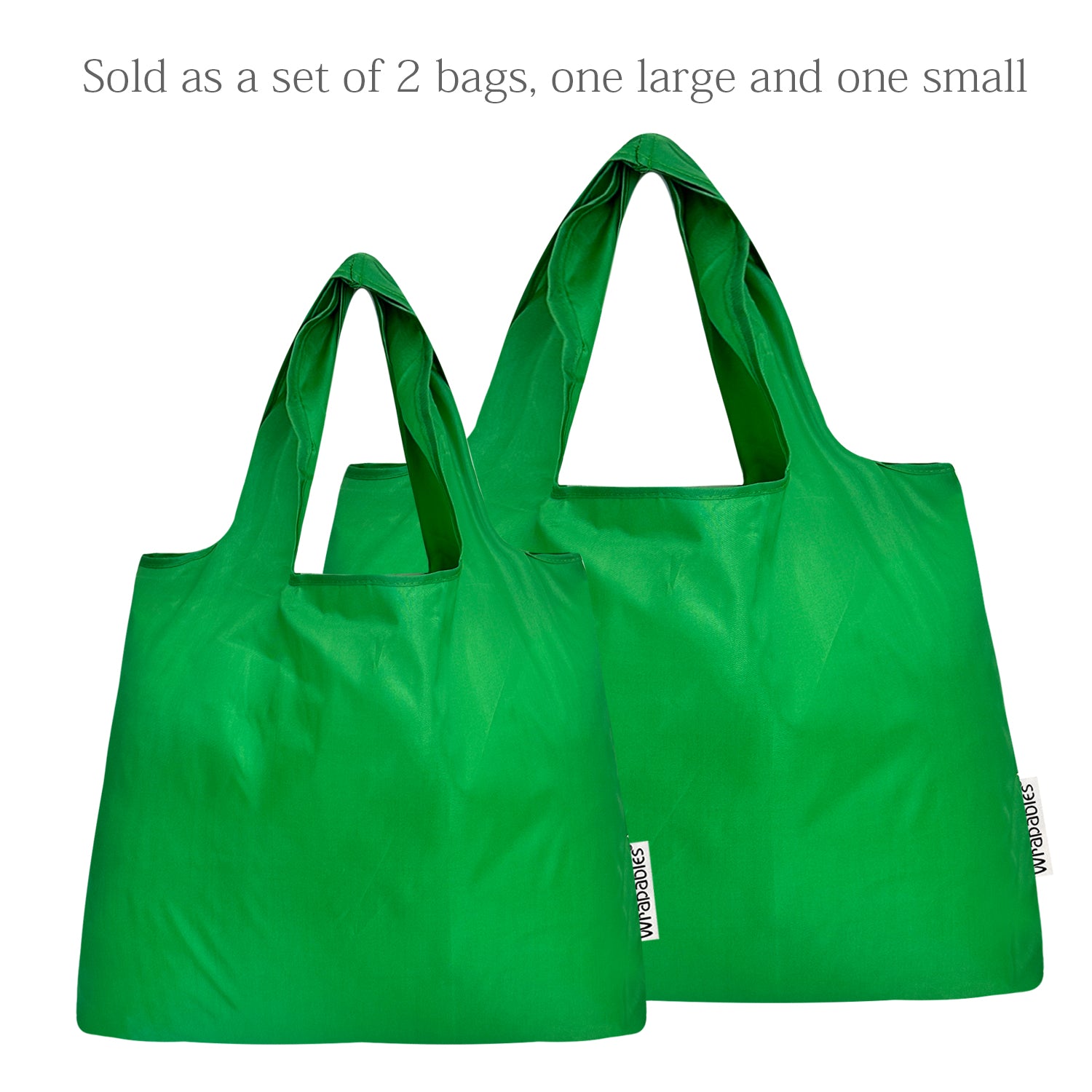 Wrapables Large & Small Foldable Tote Nylon Reusable Grocery Bags, Set of 2