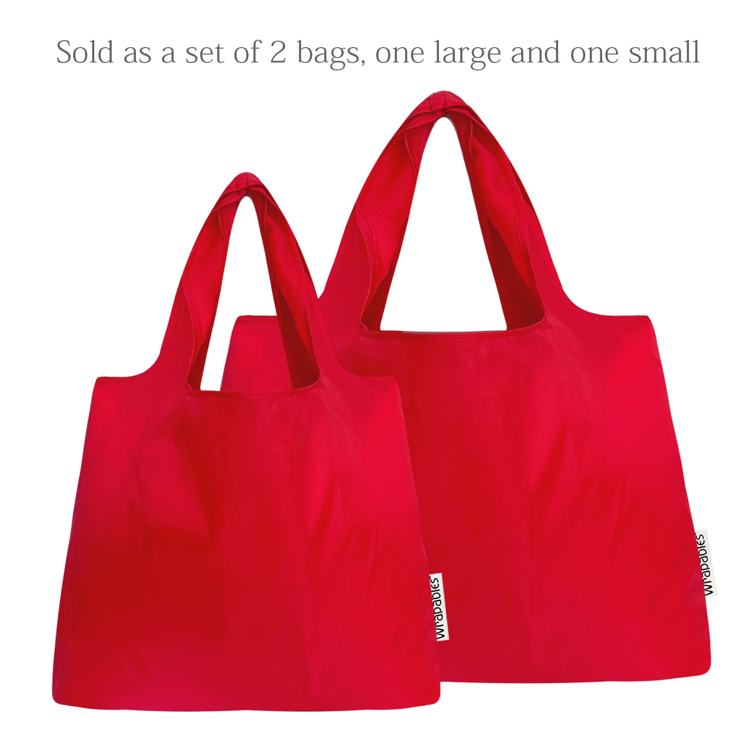 Wrapables Large & Small Foldable Tote Nylon Reusable Grocery Bags, Set of 2