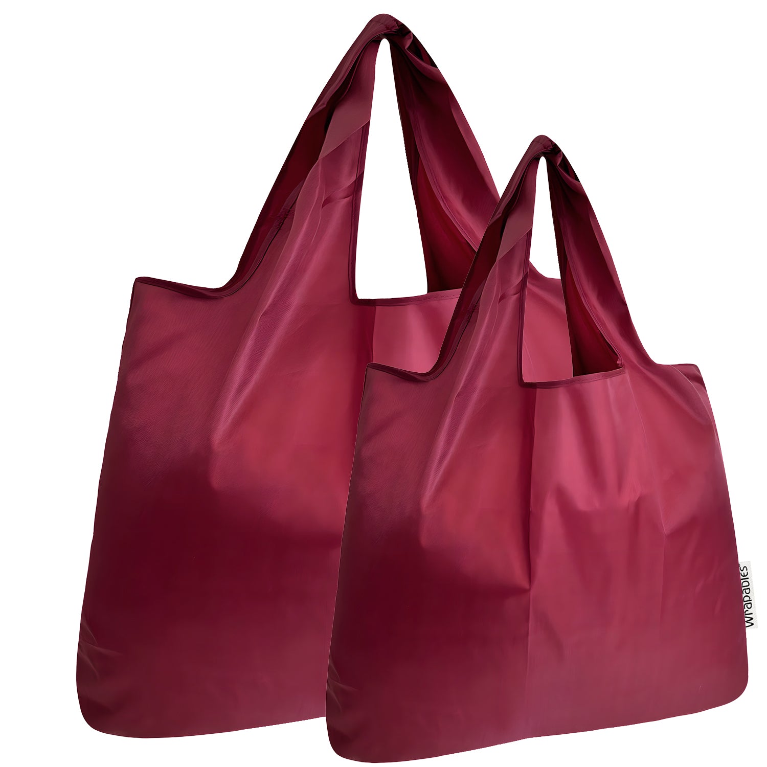 Wrapables Large & Small Foldable Tote Nylon Reusable Grocery Bags, Set of 2