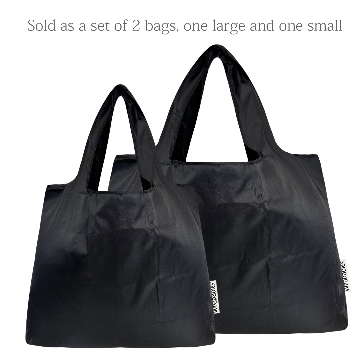 Wrapables Large & Small Foldable Tote Nylon Reusable Grocery Bags, Set of 2