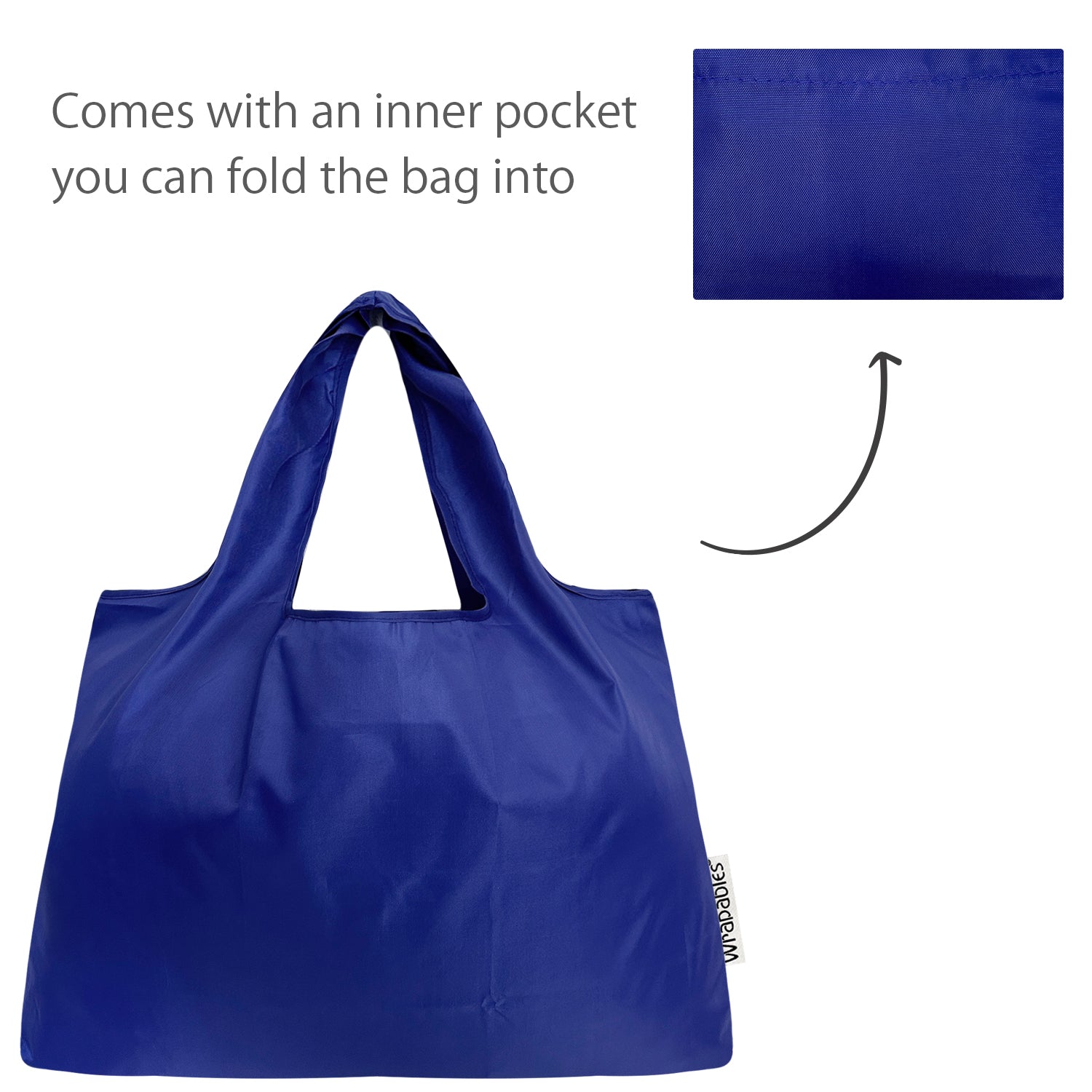 Wrapables Large & Small Foldable Tote Nylon Reusable Grocery Bags, Set of 2
