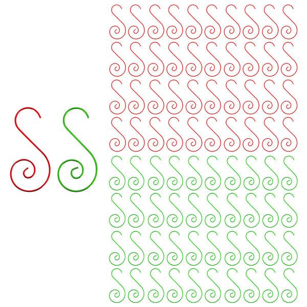 Wrapables Christmas Tree Ornament Hooks, S-Shaped Swirl Hooks (Pack of 80),  Red & Green, 80 Pieces - Fry's Food Stores
