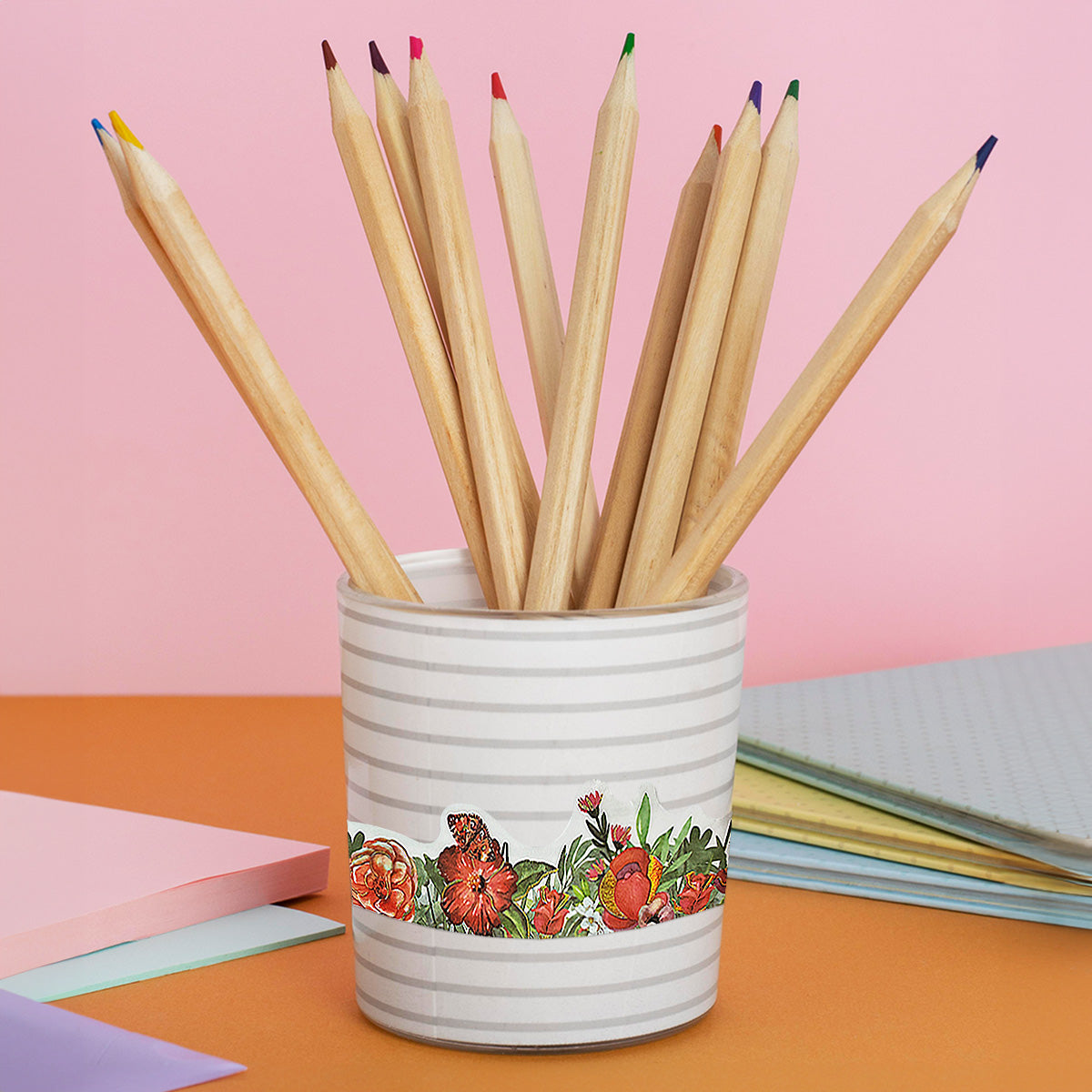 Wrapables Landscape Floral Metallic Gold Foil Washi Tape, 30mm x 3M