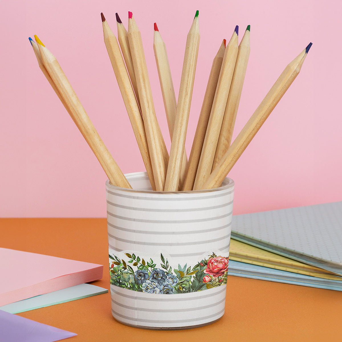 Wrapables Landscape Floral Metallic Gold Foil Washi Tape, 30mm x 3M
