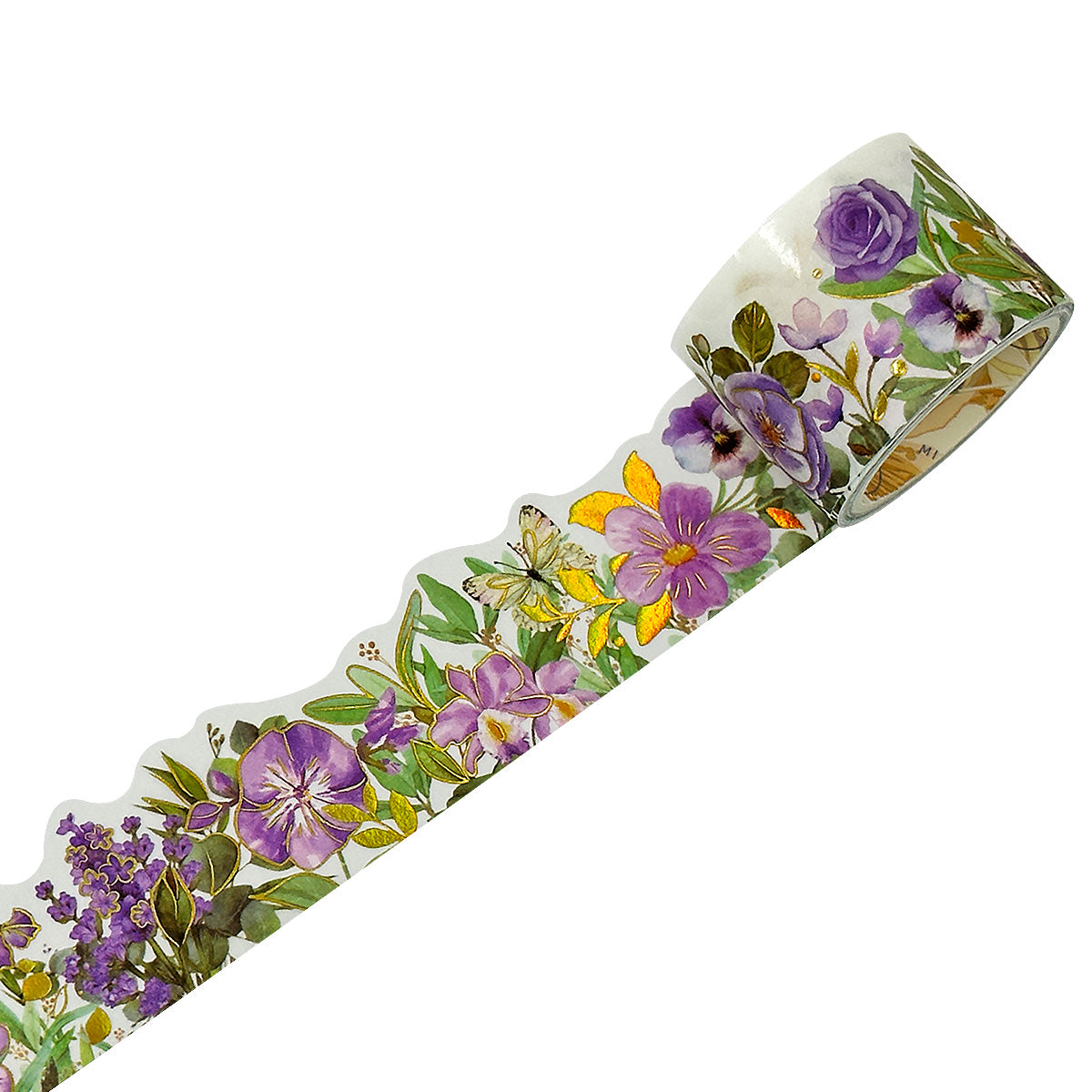 Wrapables Landscape Floral Metallic Gold Foil Washi Tape, 30mm x 3M