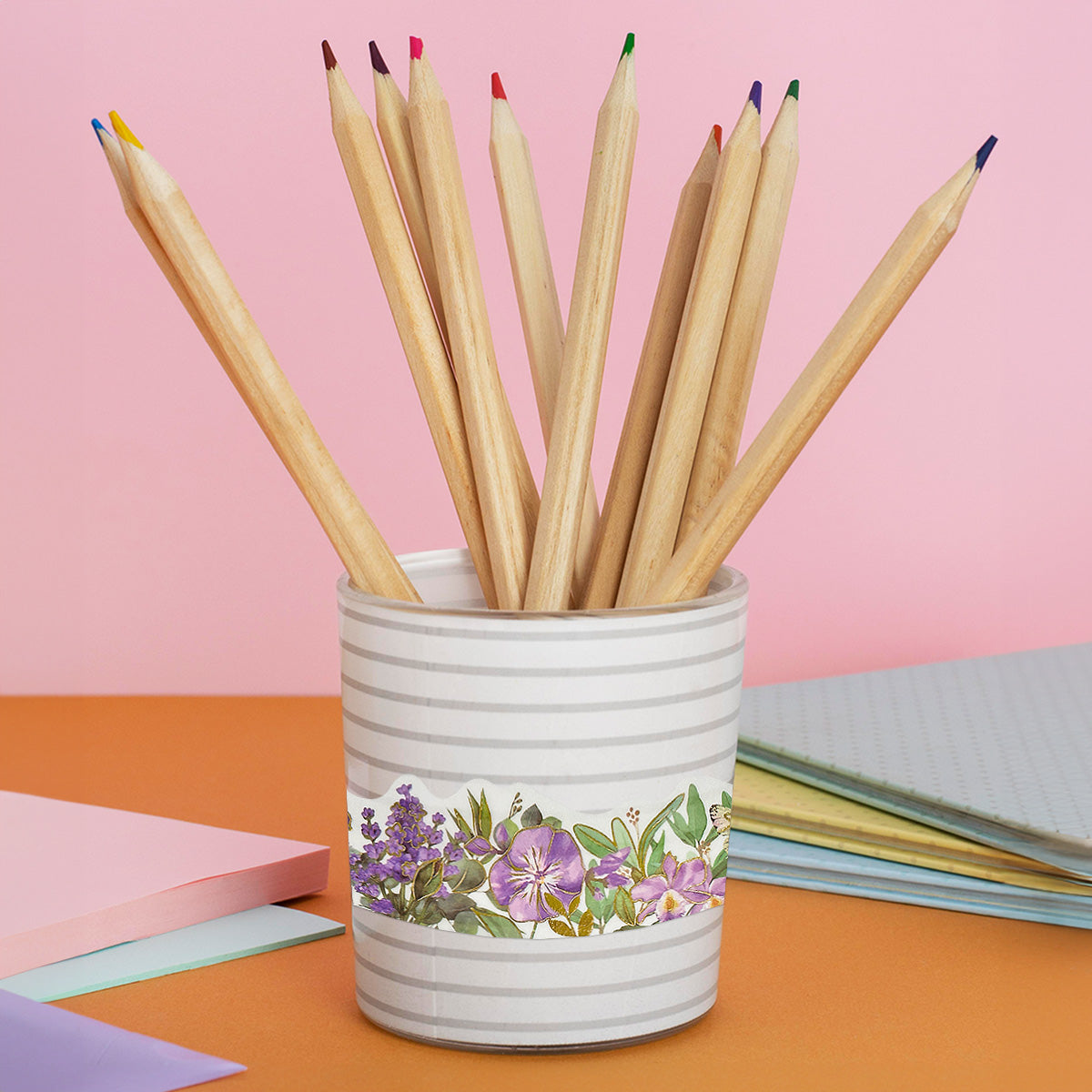Wrapables Landscape Floral Metallic Gold Foil Washi Tape, 30mm x 3M