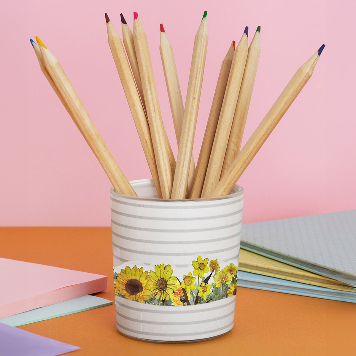 Wrapables Landscape Floral Metallic Gold Foil Washi Tape, 30mm x 3M