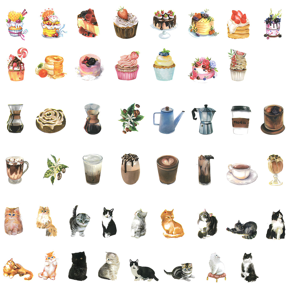 Wrapables 3 Rolls Decorative Washi Tape Stickers for Scrapbooking, Stationery, Diary, Card Making (300 pcs)