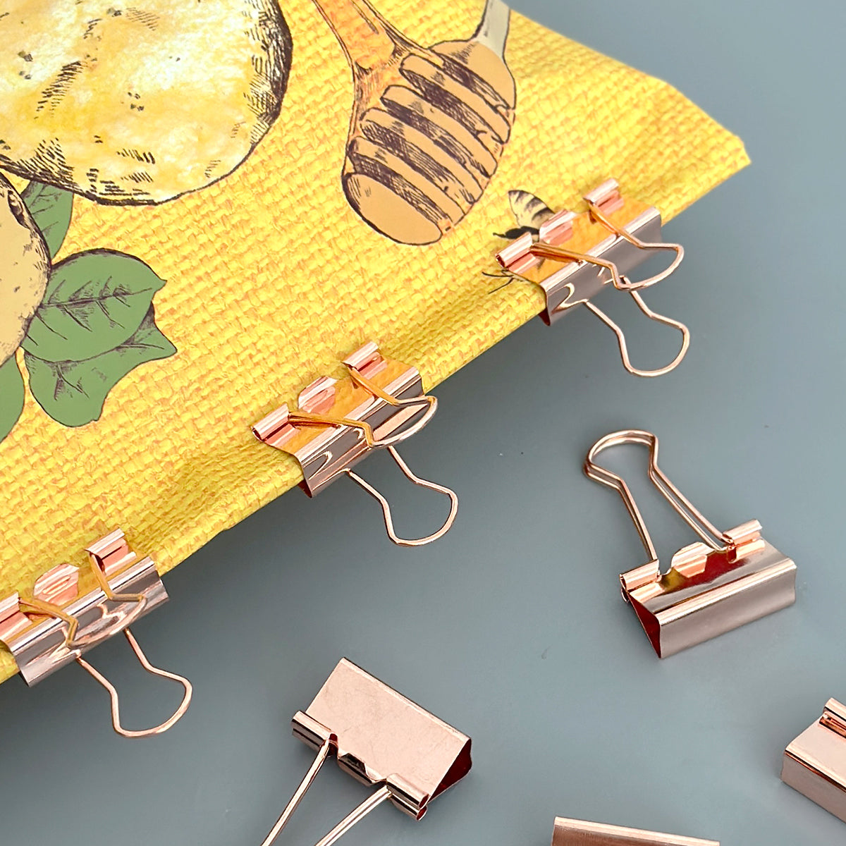 Wrapables Rose Gold Binder Clips for Office, Paper Clamps, Paper Clips