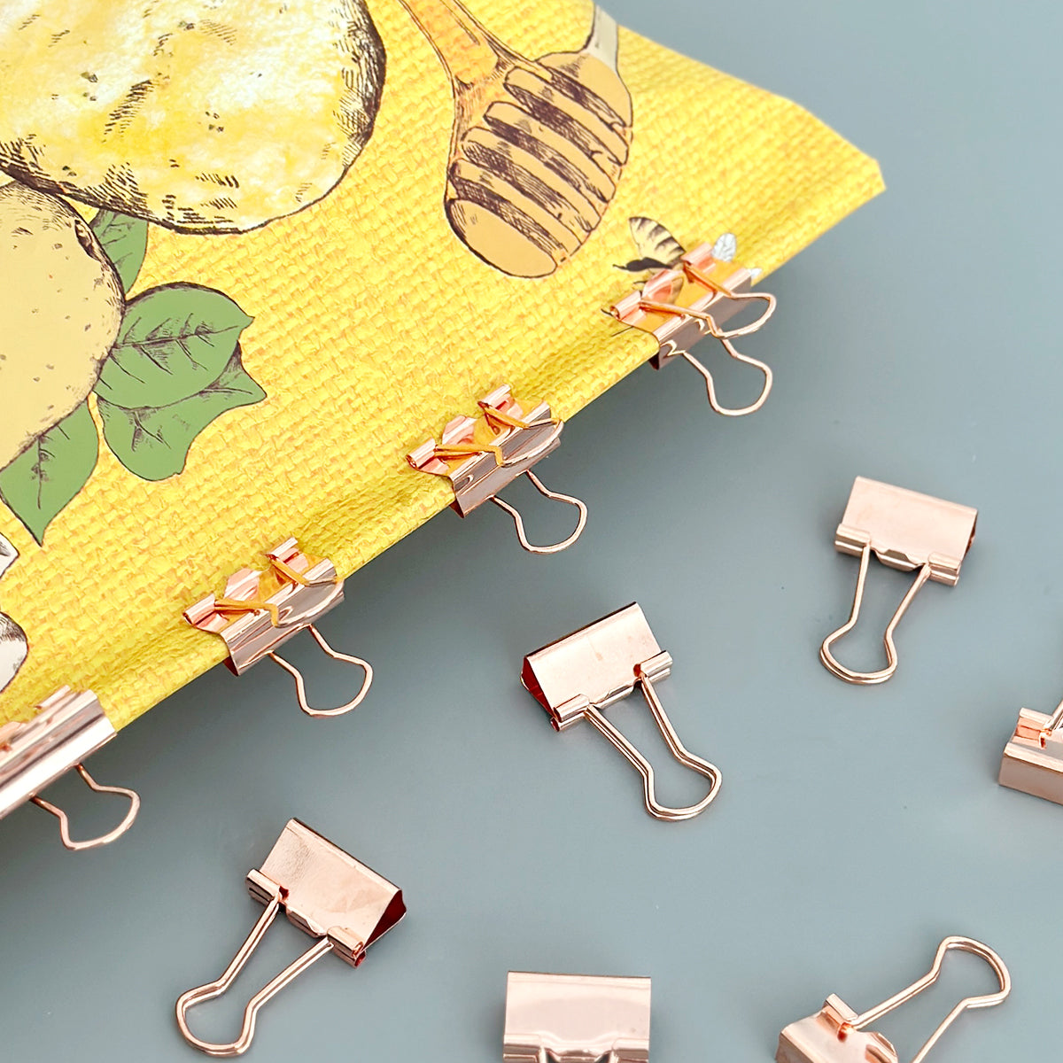 Wrapables Rose Gold Binder Clips for Office, Paper Clamps, Paper Clips