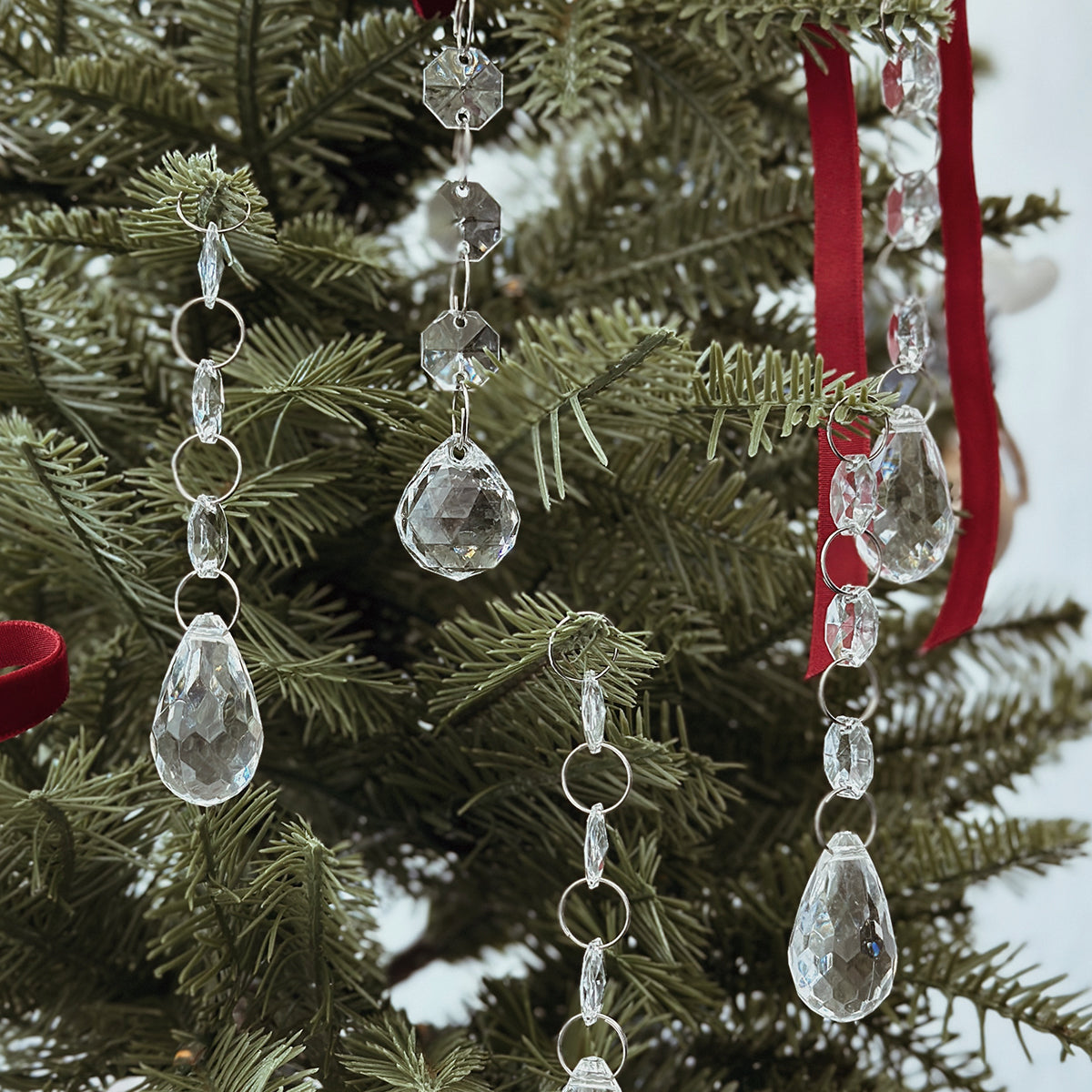 Wrapables Acrylic Hanging Crystal Bead Strands for Chandeliers, Garlands, Wedding Decorations, Christmas Tree Ornaments (20pcs)