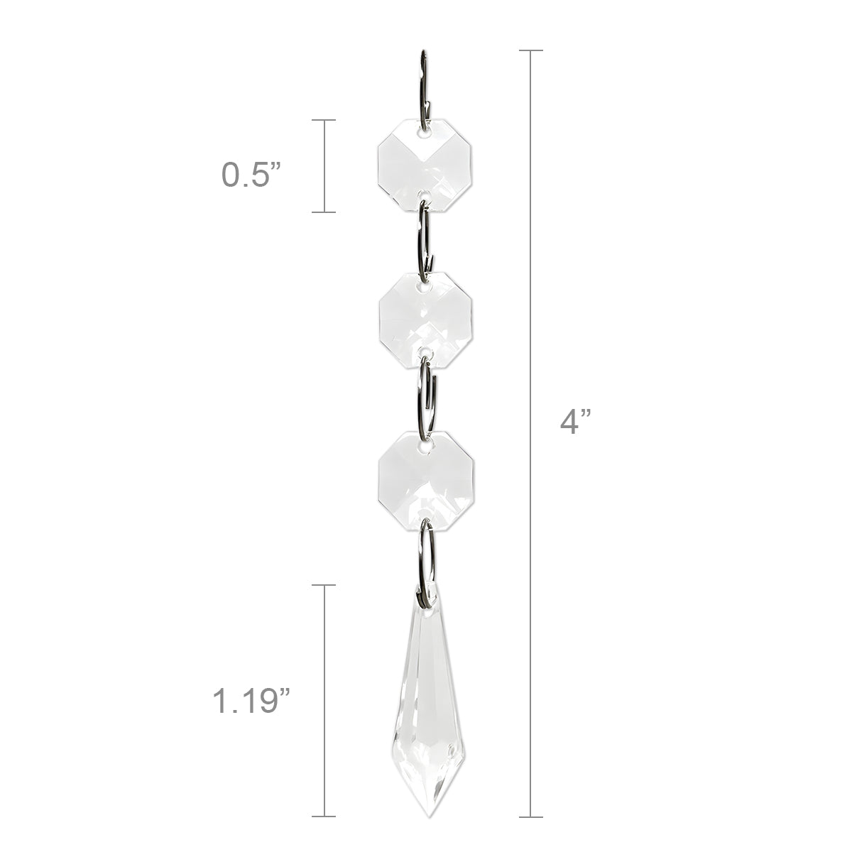 Wrapables Acrylic Hanging Crystal Bead Strands for Chandeliers, Garlands, Wedding Decorations, Christmas Tree Ornaments (20pcs)
