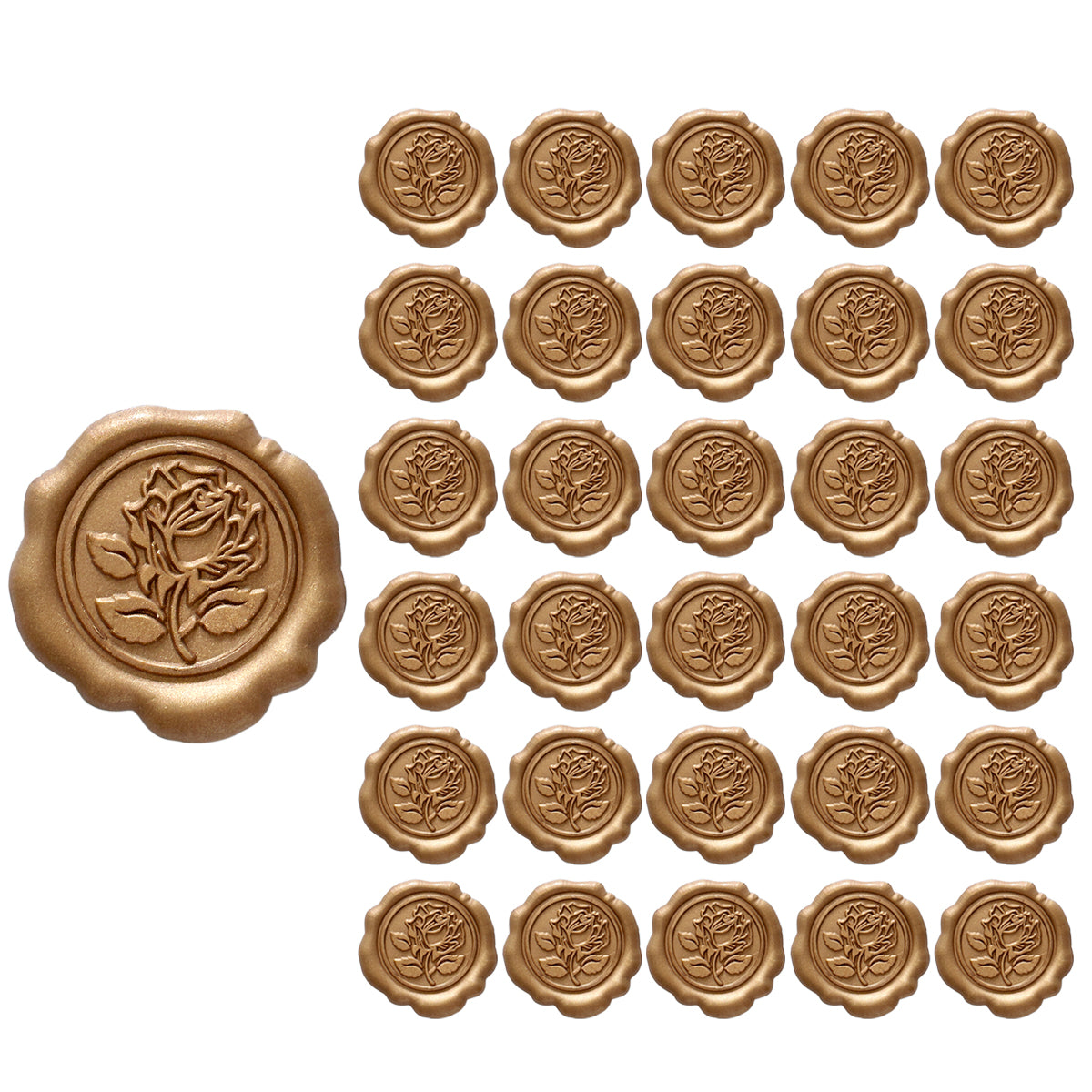Wrapables Adhesive Wax Seal Stickers for Envelopes, Wedding Invitations, Christmas Packages, Gifts, Parties (30pcs)