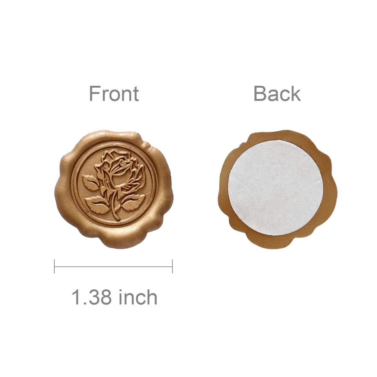 Wrapables Adhesive Wax Seal Stickers for Envelopes, Wedding Invitations, Christmas Packages, Gifts, Parties (30pcs)