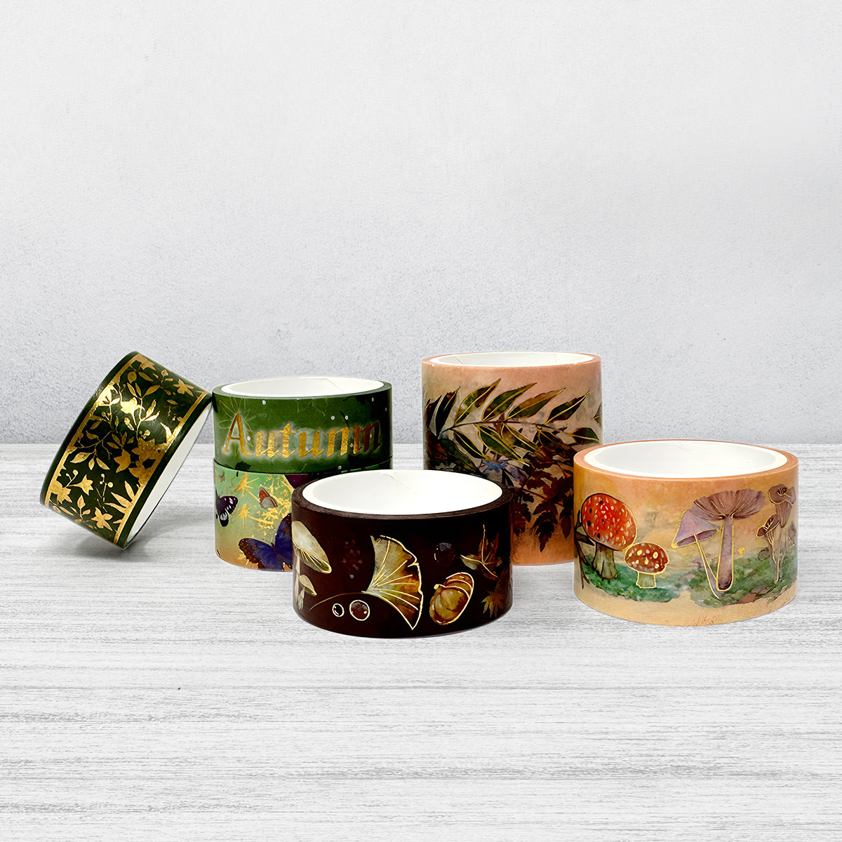 Wrapables Gold Foil Washi Tape in a Box Set for Scrapbooking, Stationery, Diary, Card Making