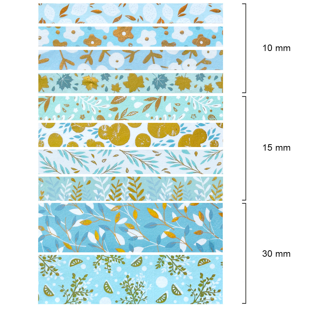Wrapables Decorative Gold Foil Washi Tape Box Set for Arts & Crafts, Scrapbooking, Stationery, Diary (10 Rolls)