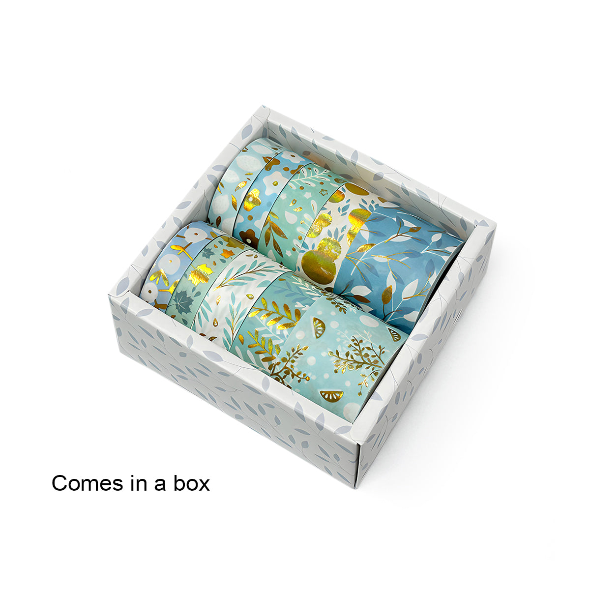 Wrapables Decorative Gold Foil Washi Tape Box Set for Arts & Crafts, Scrapbooking, Stationery, Diary (10 Rolls)