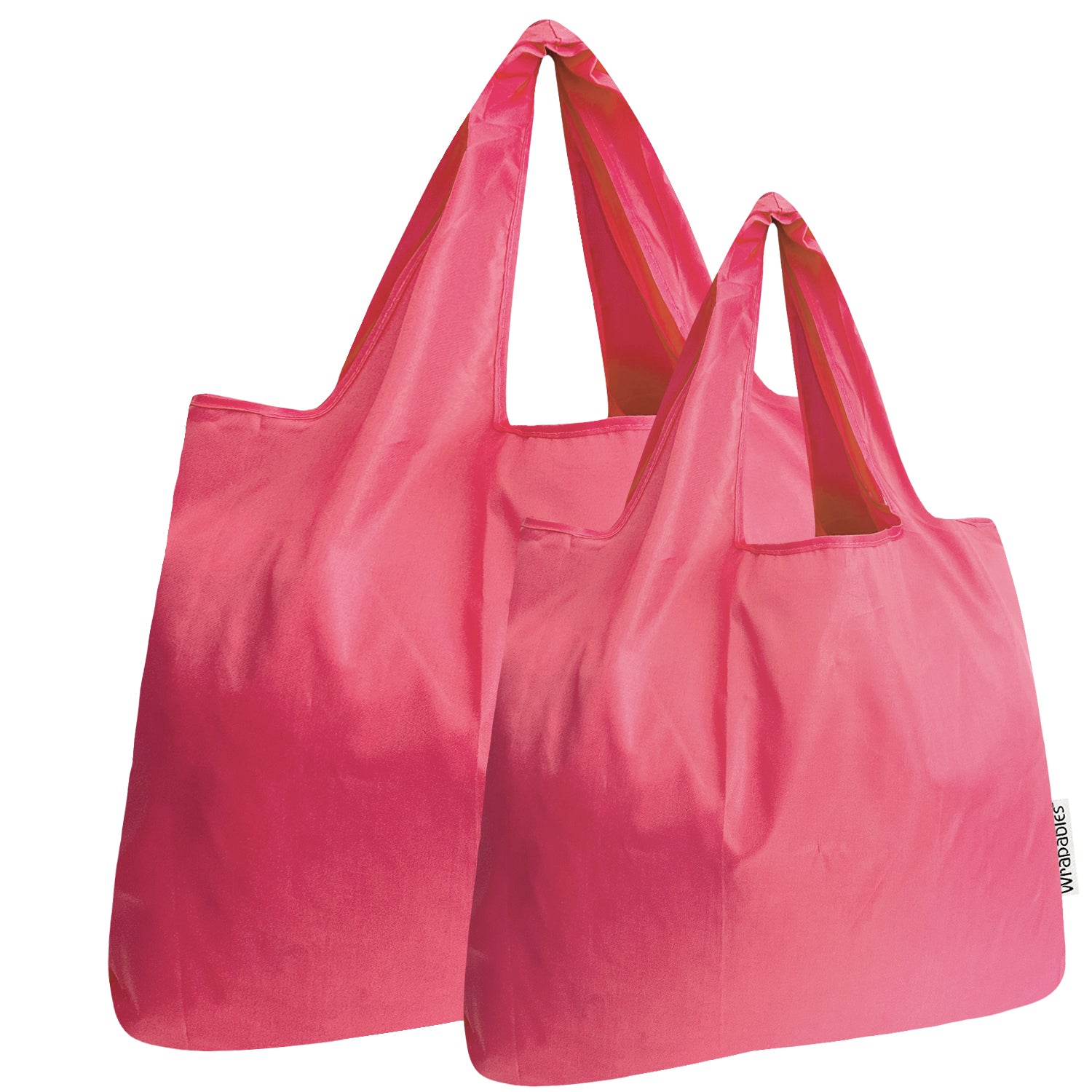 Wrapables Large & Small Foldable Tote Nylon Reusable Grocery Bags, Set of 2
