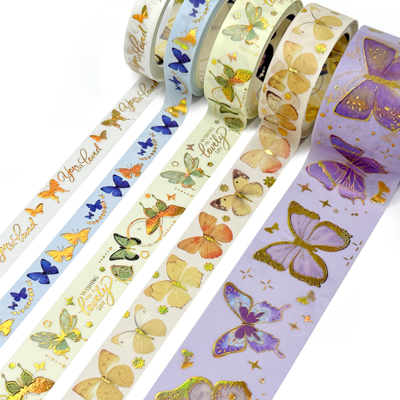 Wrapables Decorative Gold Foil Washi Tape Box Set for Arts & Crafts, Scrapbooking, Stationery, Diary (10 Rolls)